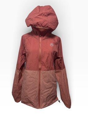 Reel Life Colorblock Hooded Windbreaker Rain Jacket Zip Pockets XL